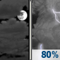 Tonight: Mostly Cloudy then Showers And Thunderstorms Likely
